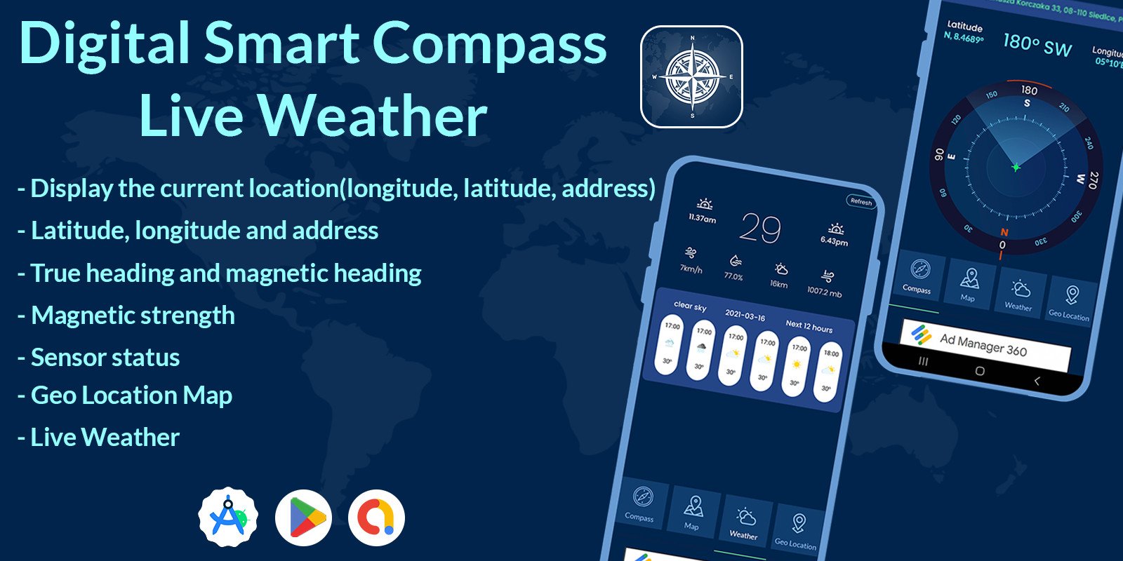 Digital Compass Live Weather – Android Source Code